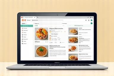 Imagine a platformei de rețete online cu o rețetă deschisă pe ecran, evidențiind accesibilitatea digitală